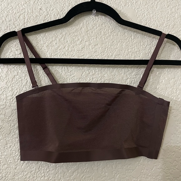 NWOT Skims Mesh Thong Briefs & Mesh Tube Top Adjustable Straps Size M Brown - Picture 2 of 9